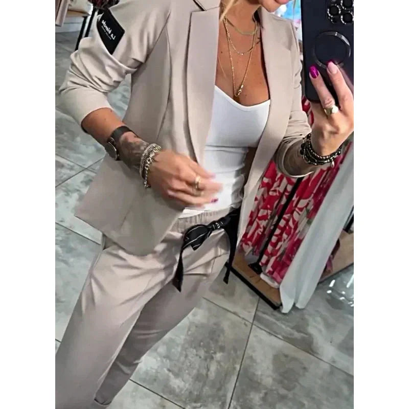 AURA LANE | TRAJE CASUAL DE MUJER ESPECIAL CON JUNTO DE 2 PIEZAS BLAZER + PANTALÓN