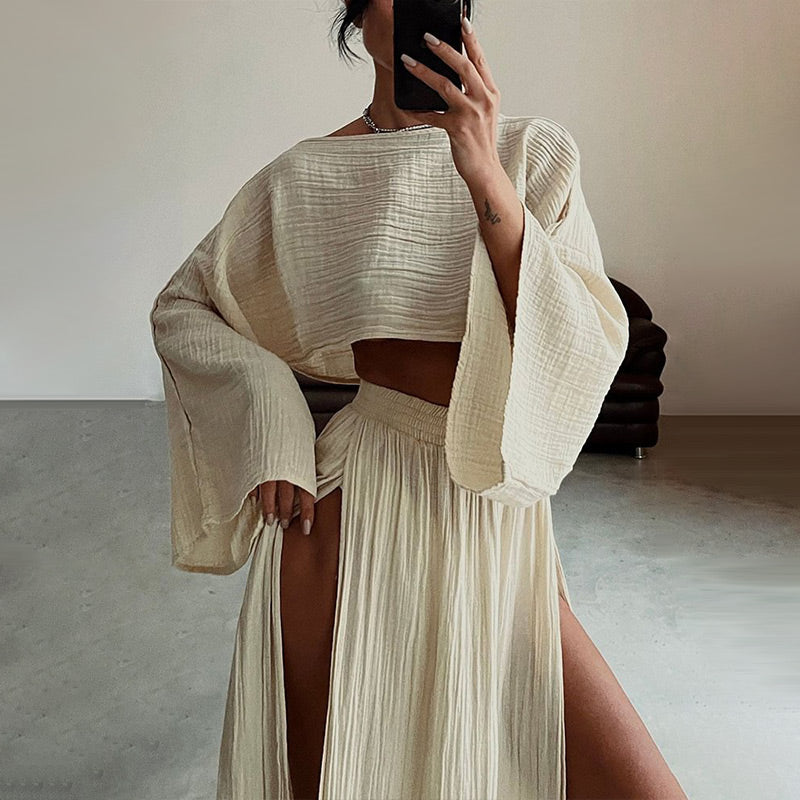 AURA LANE | CONJUNTO DE DOS PIEZAS ALGODÓN & LINO