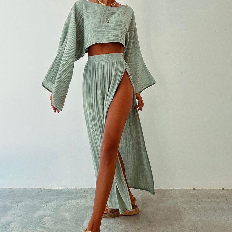 AURA LANE | CONJUNTO DE DOS PIEZAS ALGODÓN & LINO