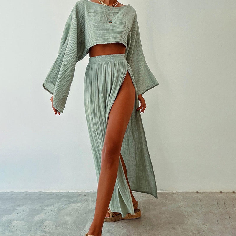 AURA LANE | CONJUNTO DE DOS PIEZAS ALGODÓN & LINO