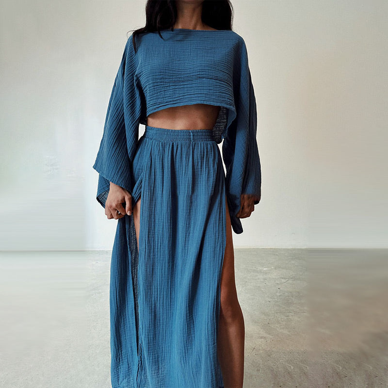 AURA LANE | CONJUNTO DE DOS PIEZAS ALGODÓN & LINO