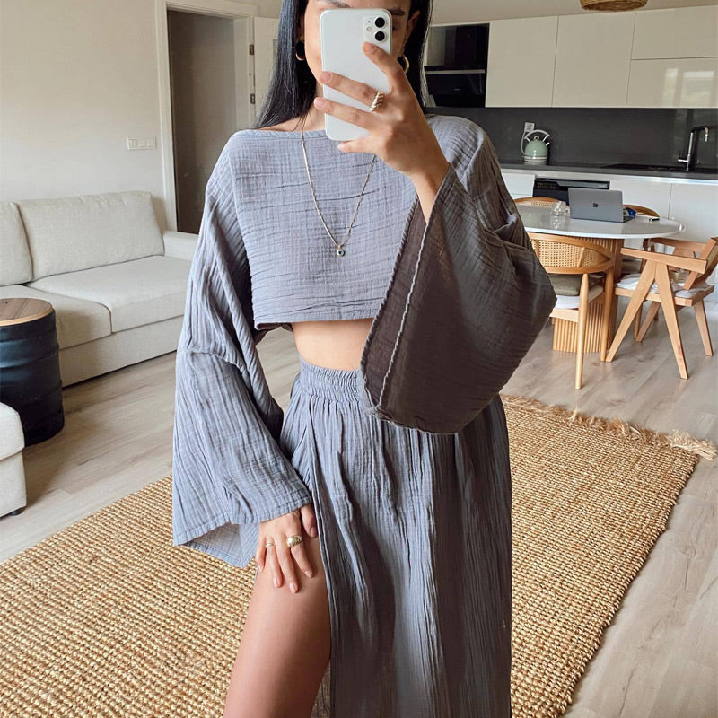 AURA LANE | CONJUNTO DE DOS PIEZAS ALGODÓN & LINO